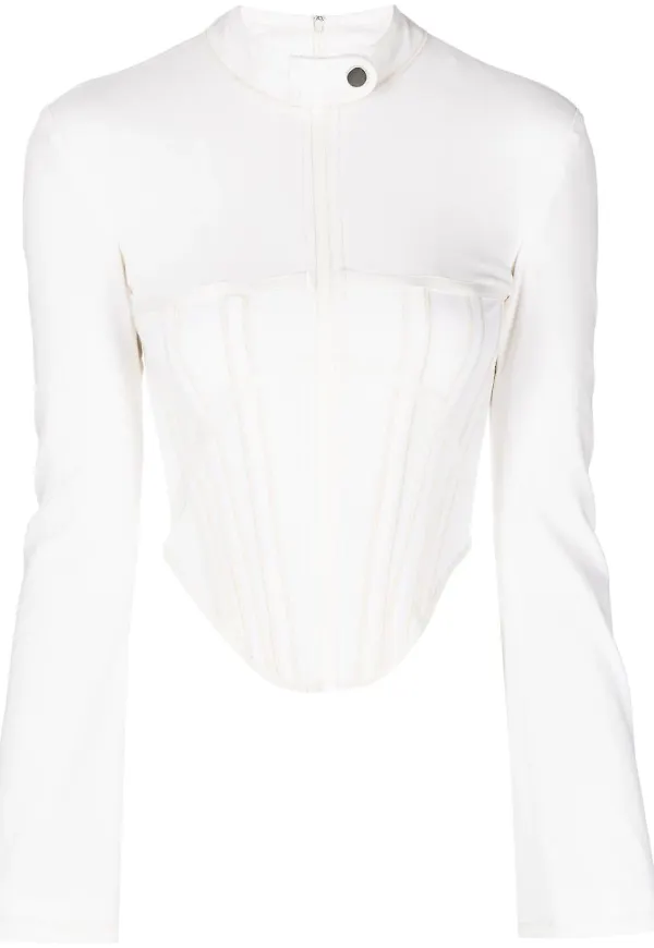 Dion Lee baraxlad korsettjacka - Vit
