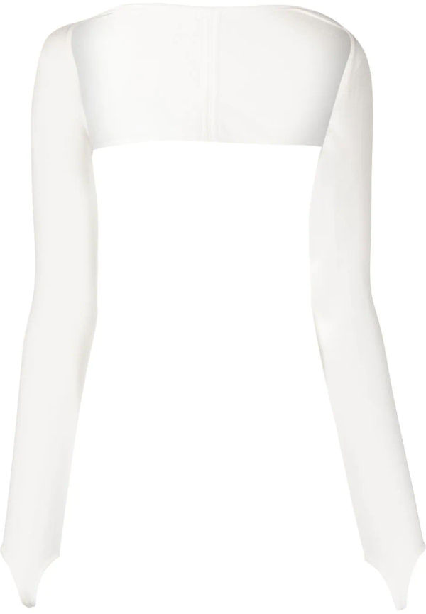 Dion Lee bolero med ribbstickad kant - Vit