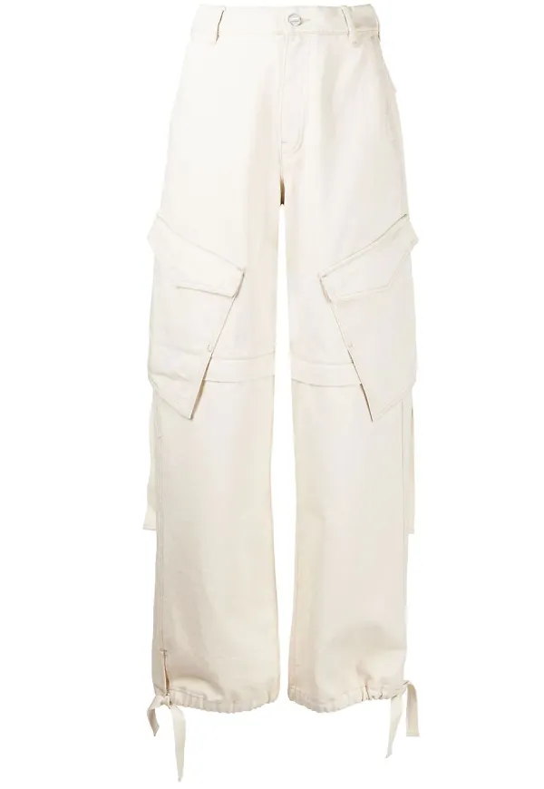 Dion Lee cargobyxor med vida ben - Vit