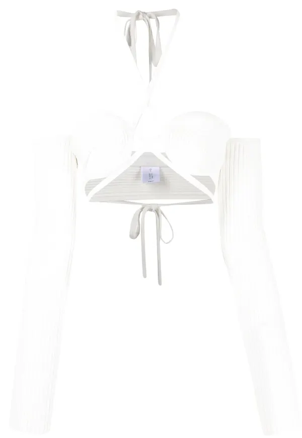 Dion Lee croptop med halterneck - Vit
