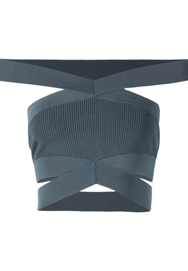 Dion Lee croptop med skuren detalj - Blå