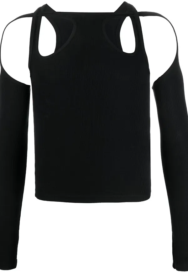 Dion Lee cut-out long-sleeve top - Svart