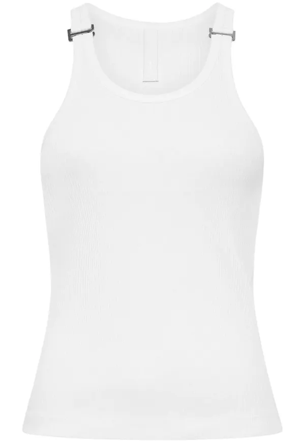 Dion Lee E-Hoop ribbat linne - Vit