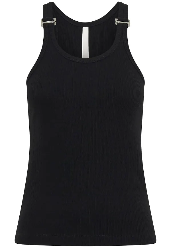 Dion Lee E-Hoop ribbat linne - Svart