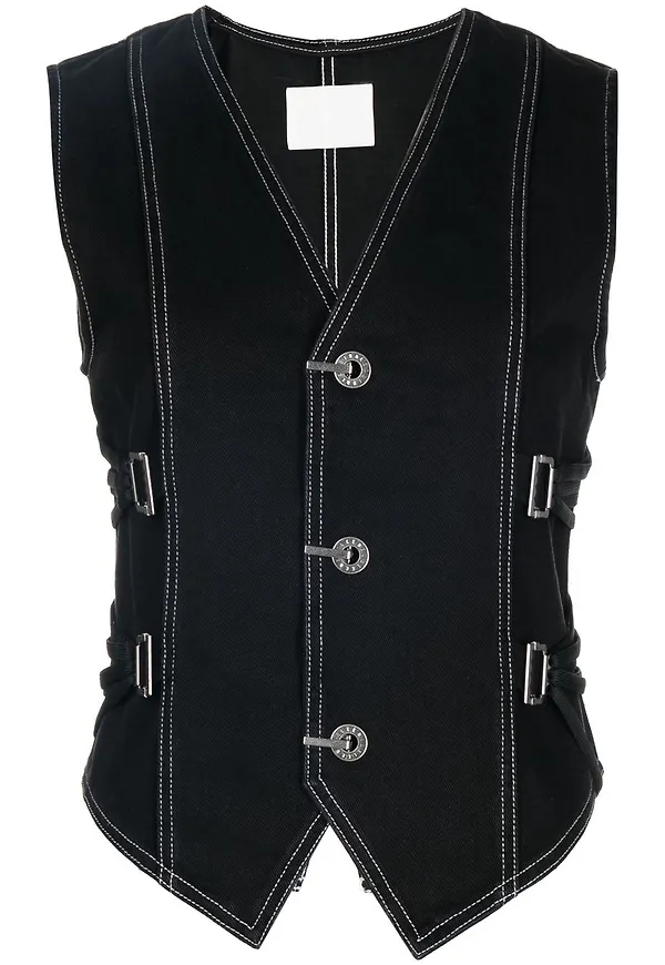 Dion Lee Fan Laced jeansväst - Svart