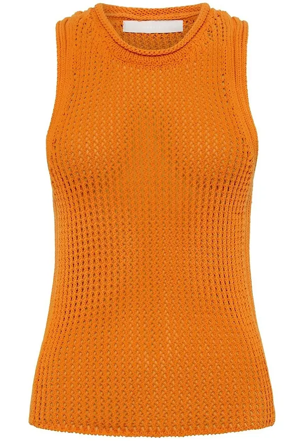 Dion Lee glesstickad bomullsväst - Orange