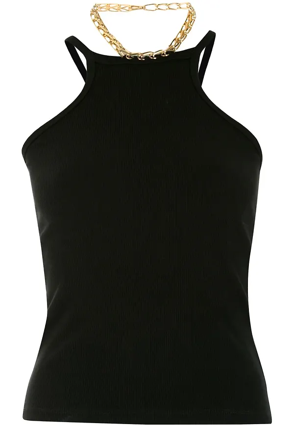 Dion Lee halterneck-linne med kedja - Svart