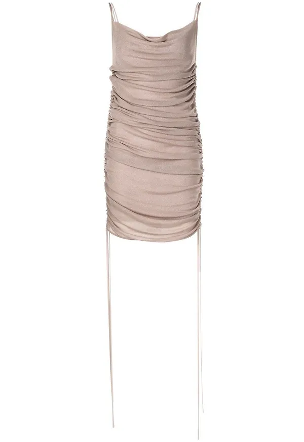 Dion Lee halvskir draperad klänning - Brun