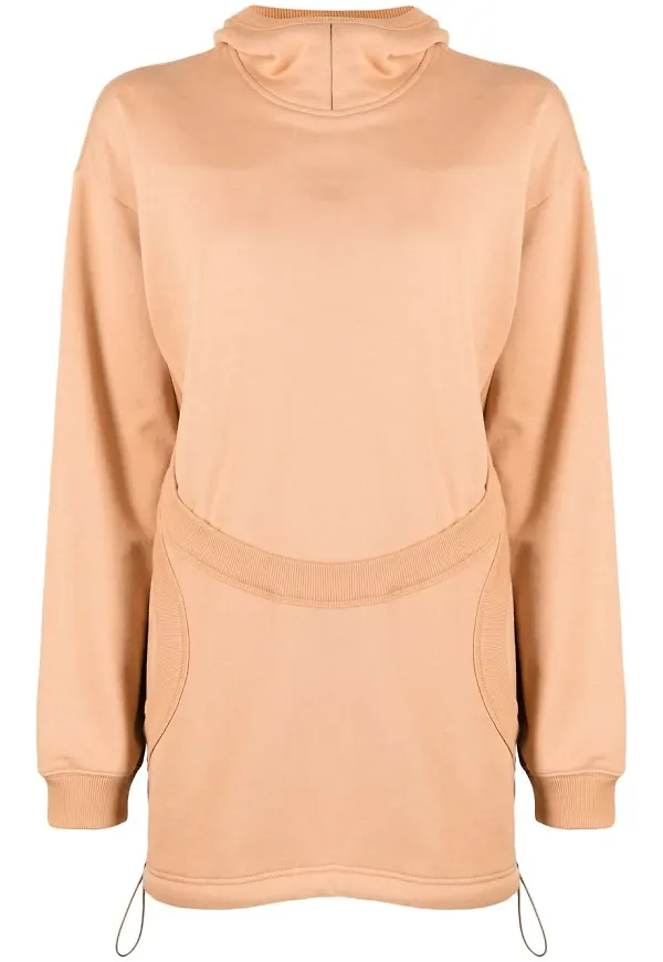 Dion Lee hoodie med dragsko - Brun