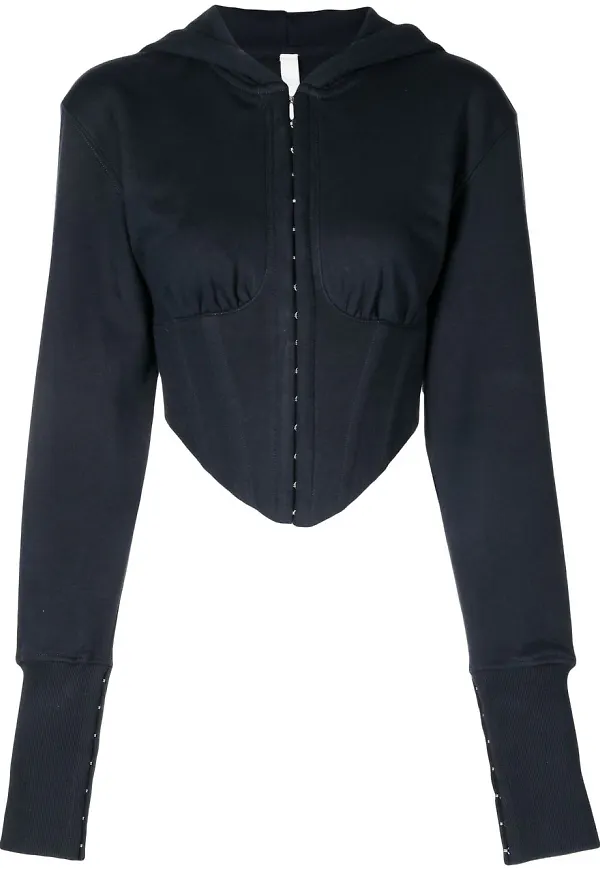 Dion Lee hoodie med korsett - Blå