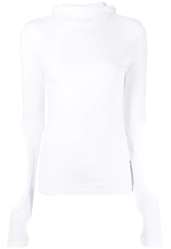 Dion Lee hoodie med utsnitt - Vit