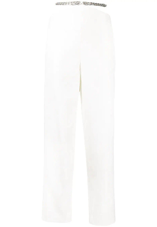 Dion Lee hängselbyxor med kedja - Vit