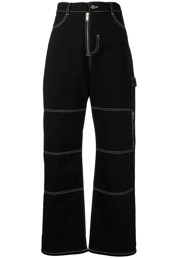 Dion Lee jeans med kontrastkant - Svart