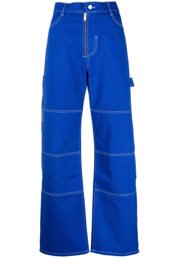 Dion Lee jeans med kontrastsöm - Blå