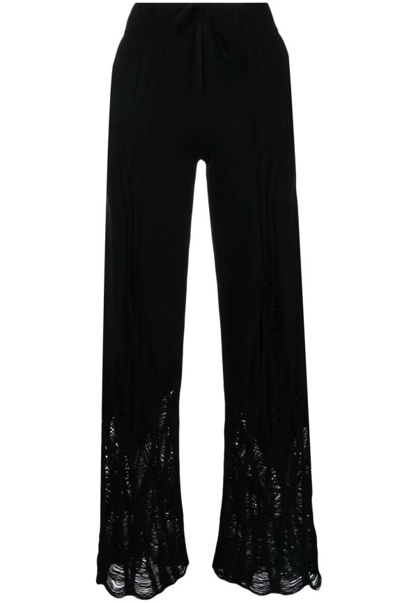 Dion Lee kashmirbyxor med slitning - Svart