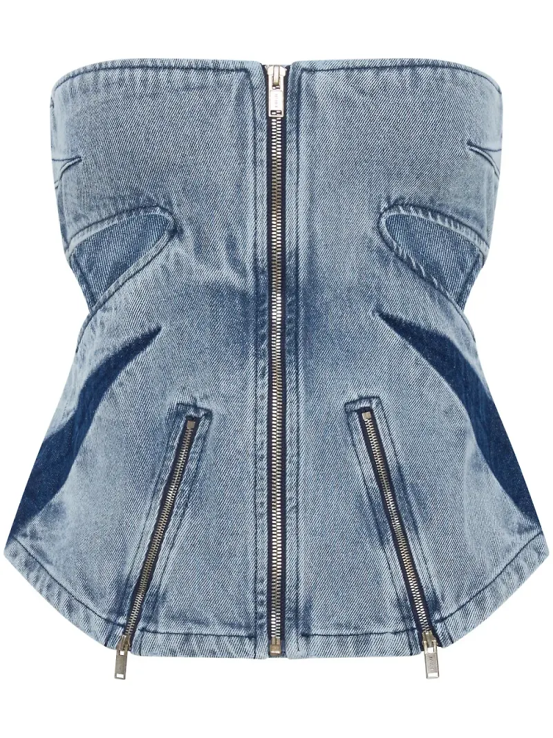 Dion Lee korsett i denim - Blå