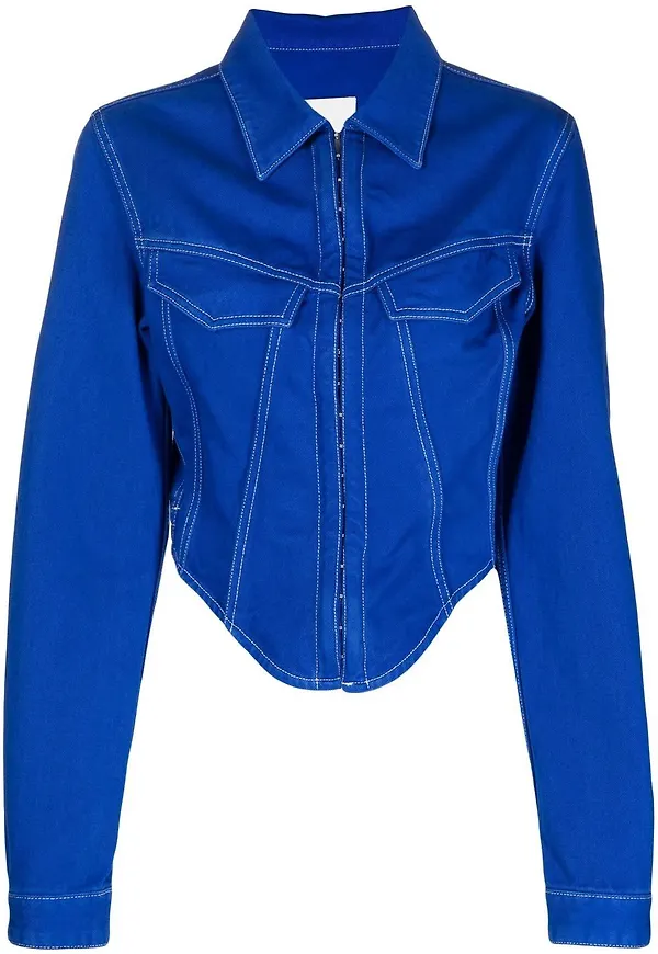Dion Lee korsettjacka i denim - Blå