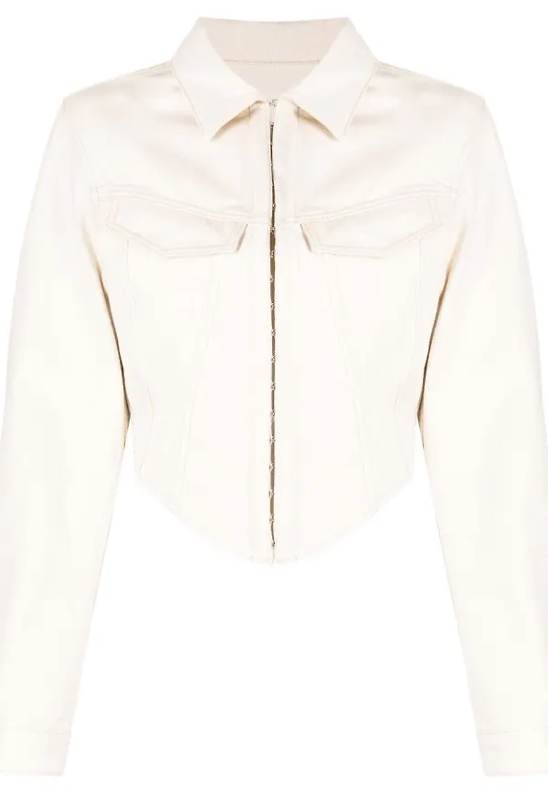 Dion Lee korsettjacka i denim - Vit