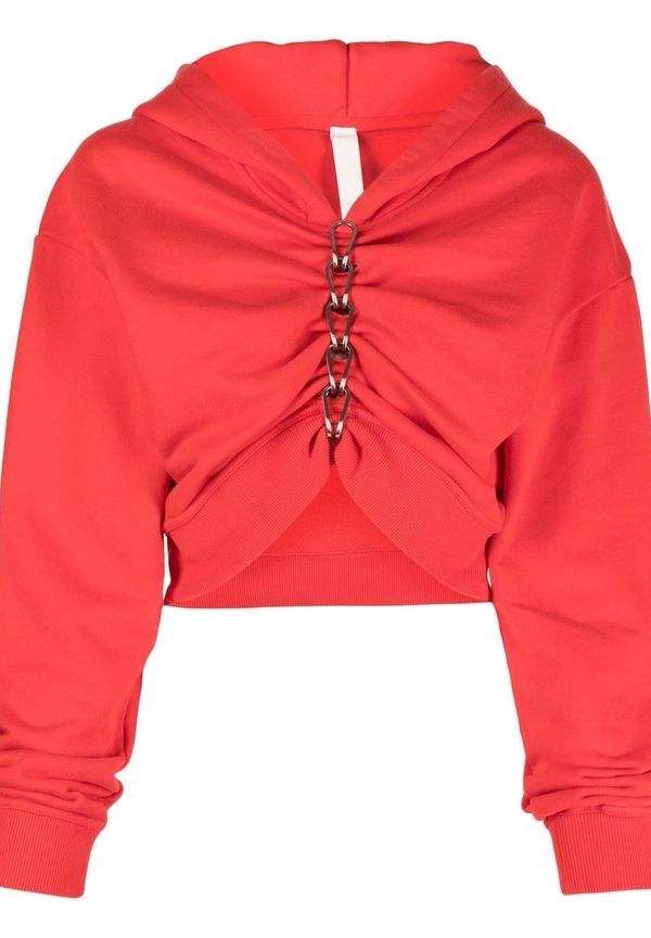Dion Lee kort hoodie med kedja - Röd
