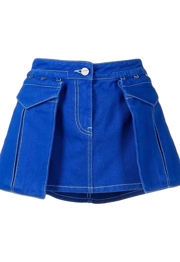 Dion Lee kort jeanskjol - Blå