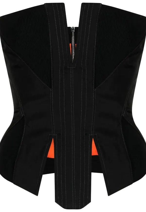 Dion Lee kort korsettopp - Svart