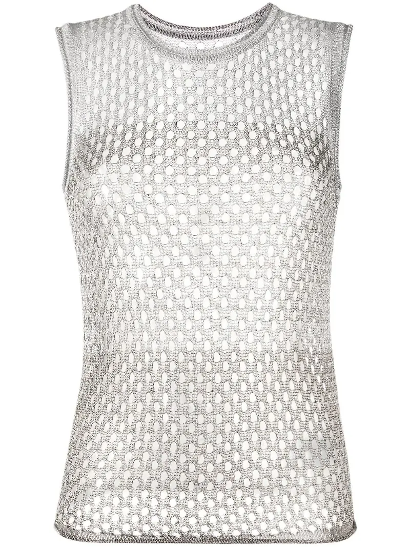 Dion Lee linne i mesh - Silverfärgad