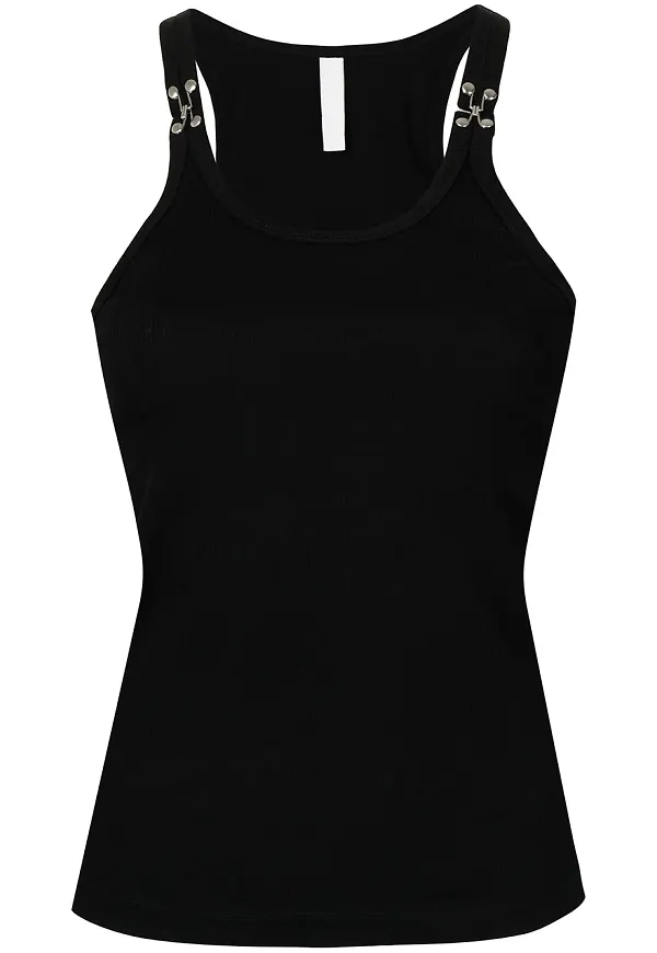 Dion Lee linne med krokdetalj - Svart