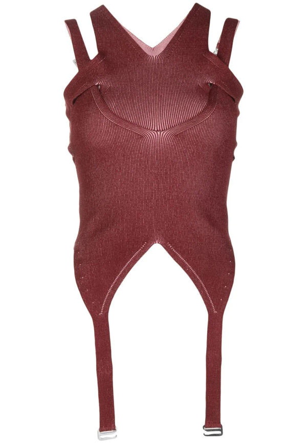 Dion Lee Lock linne med slits - Röd