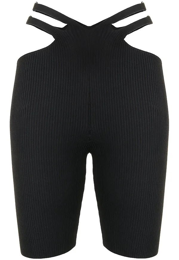 Dion Lee Lustrate Fork stickade shorts - Svart