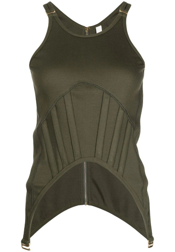 Dion Lee lång korsettopp - Grön