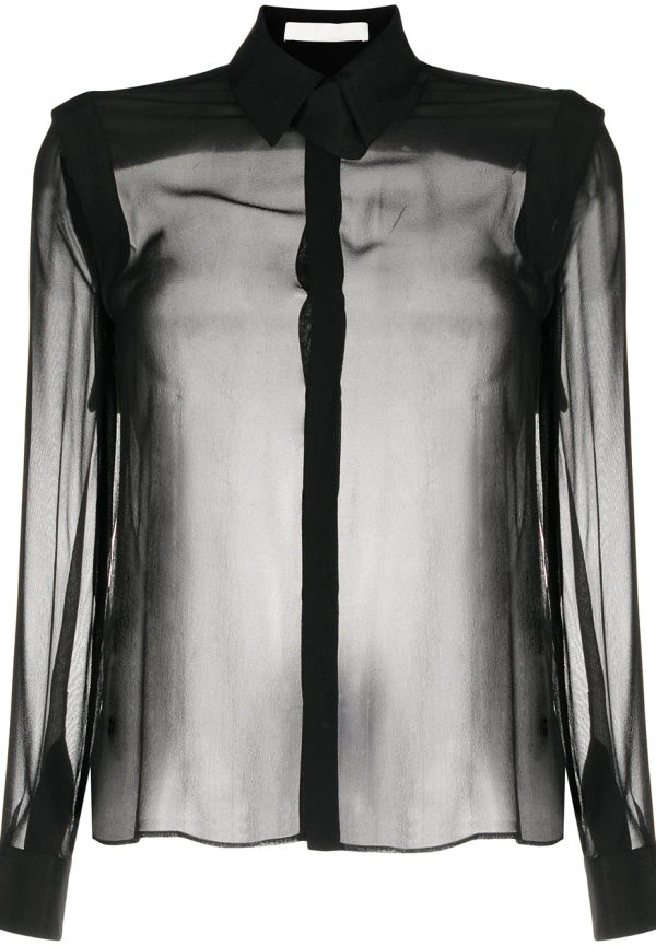 Dion Lee långärmad blus med skir panel - Svart