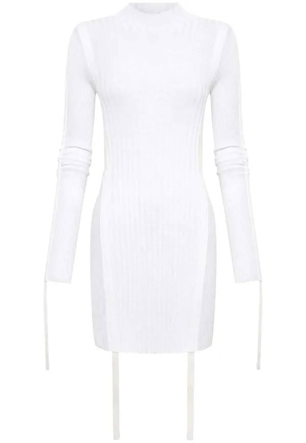 Dion Lee långärmad draperad utility-klänning - Vit