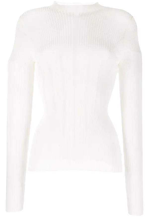 Dion Lee långärmad stickad topp - Vit