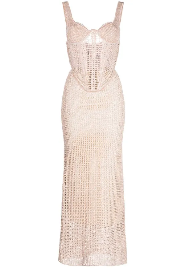 Dion Lee melerad korsettklänning - Neutral