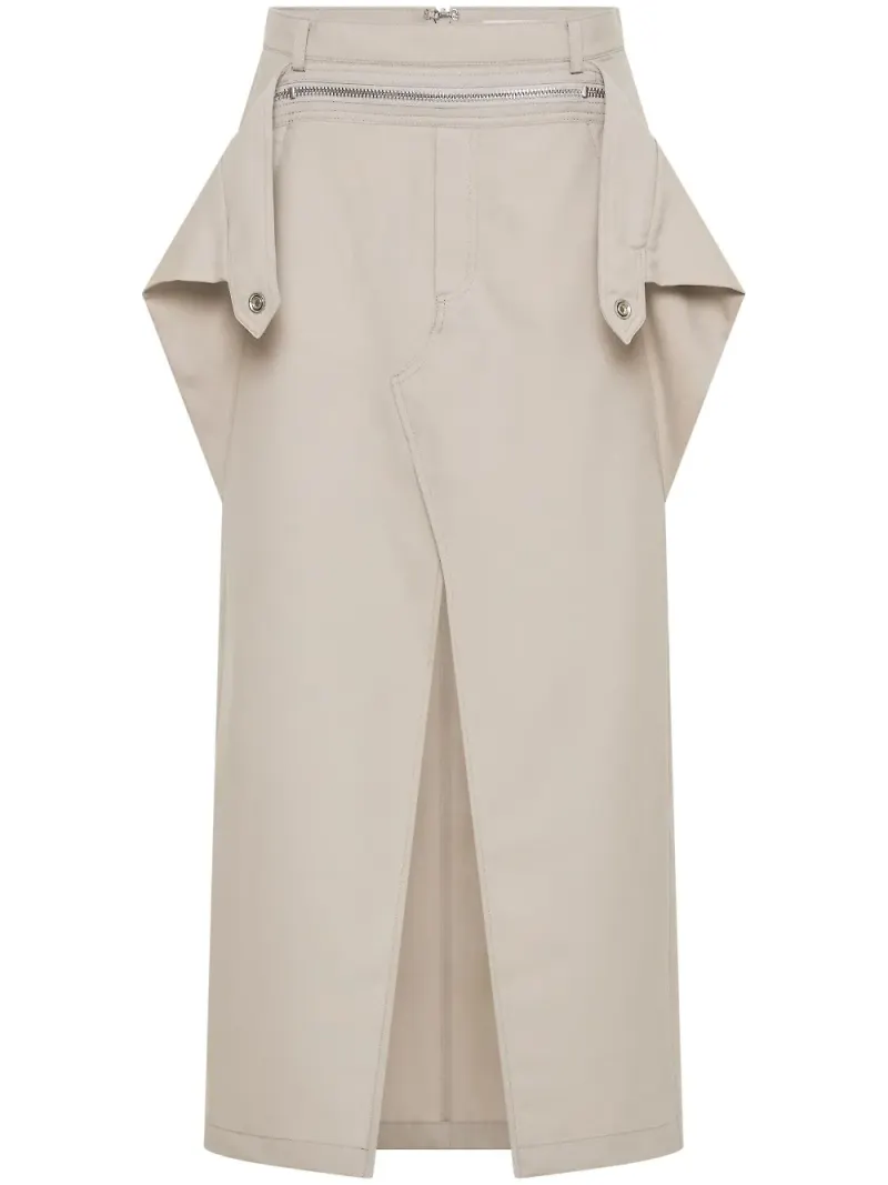 Dion Lee midikjol med dragkedja - Neutral