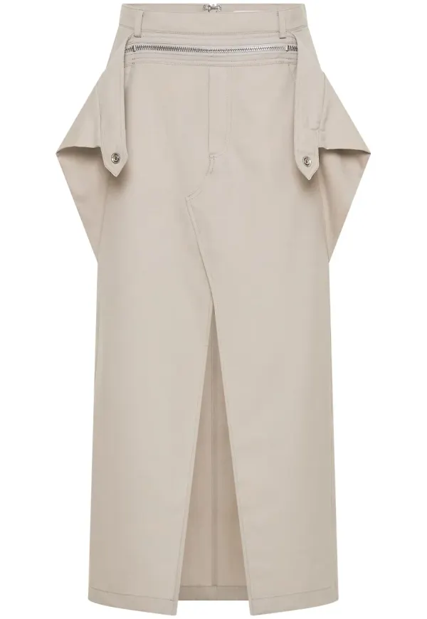 Dion Lee midikjol med dragkedja - Neutral