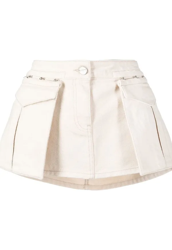 Dion Lee minikjol med cargoficka - Vit