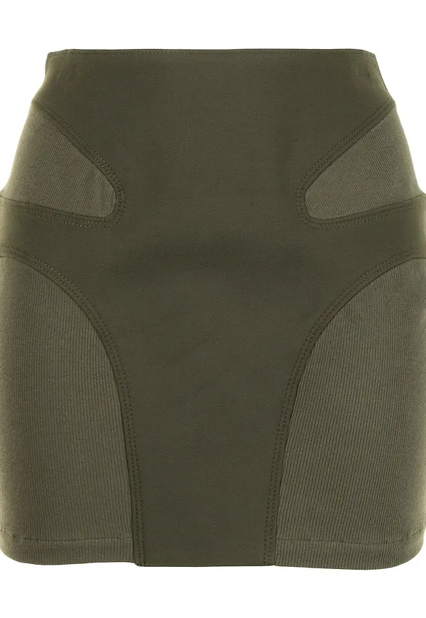 Dion Lee minikjol med kontrastsöm - Grön