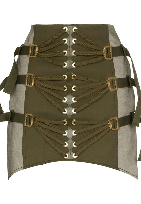 Dion Lee minikjol med snörning - Grön
