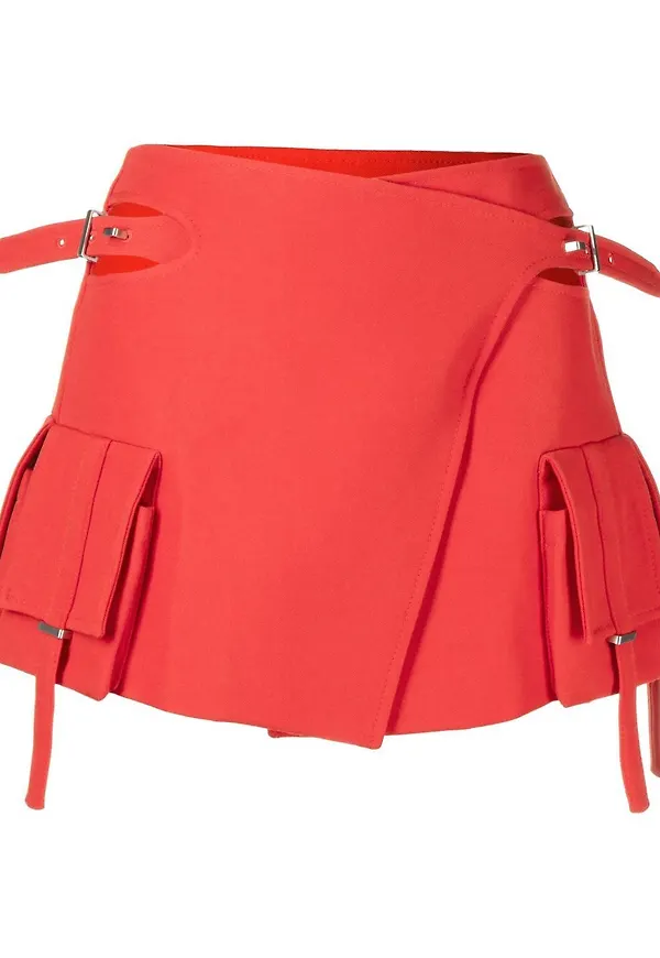 Dion Lee minikjol med spänne - Röd