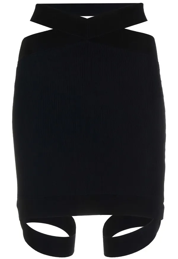 Dion Lee minikjol med utskuren detalj - Svart
