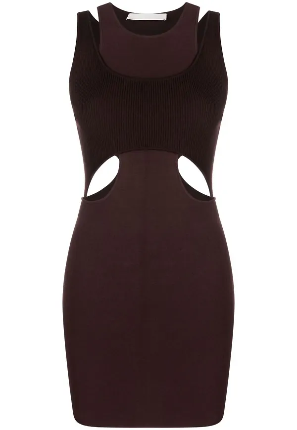 Dion Lee miniklänning med lagerdesign - Brun