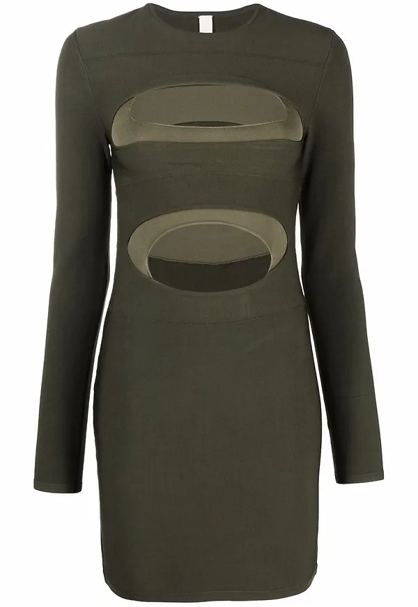 Dion Lee miniklänning med lagerdesign - Grön