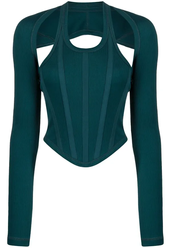 Dion Lee Modular korsettopp - Grön