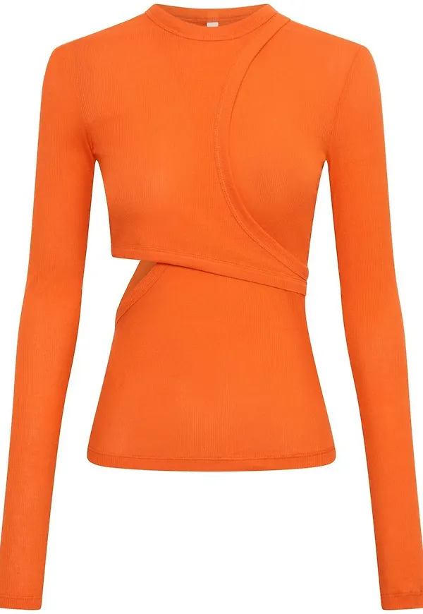 Dion Lee Modular layered long-sleeve top - Orange