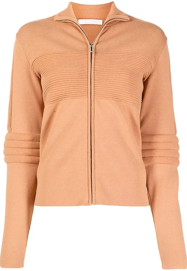 Dion Lee Moto ribbad jacka - Brun