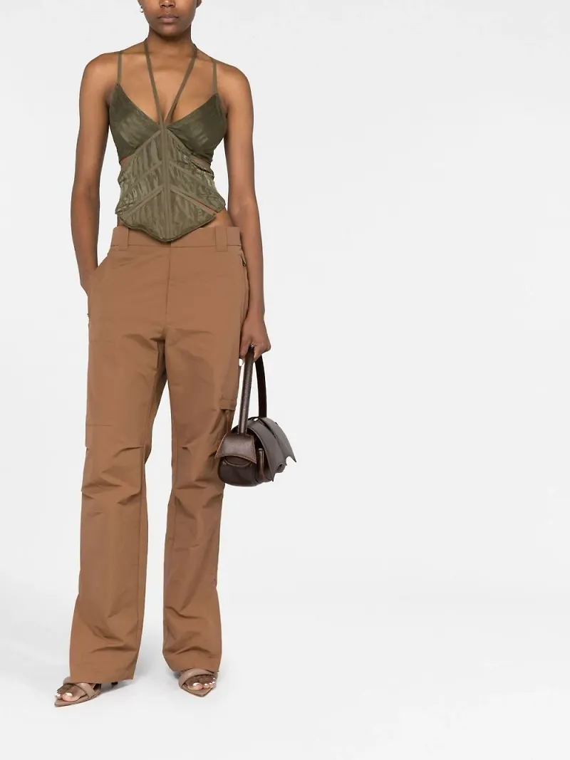 Dion Lee mönstrat linne med halterneck - Grön