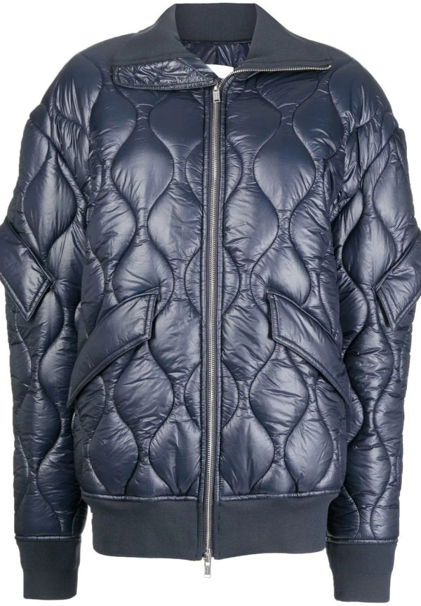 Dion Lee quiltad pilotjacka i oversize-modell - Blå
