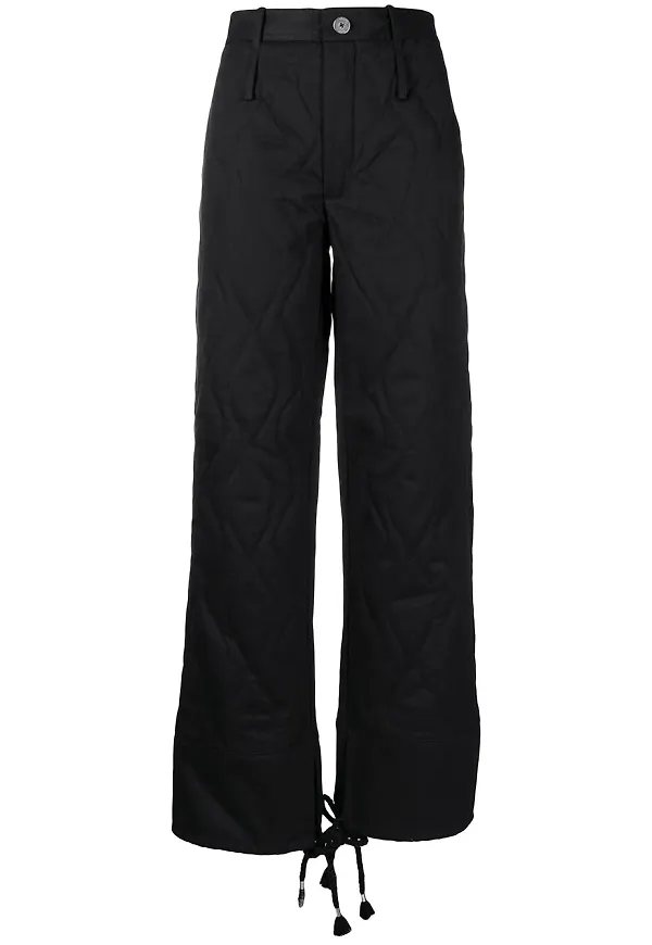 Dion Lee quiltade raka byxor - Svart