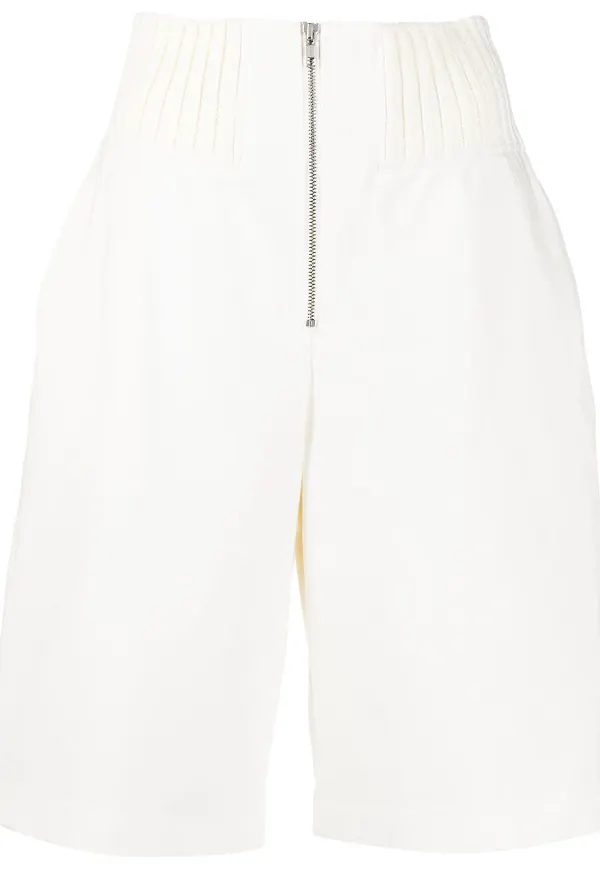 Dion Lee Racer ribbade shorts - Vit